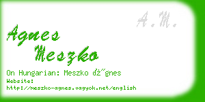 agnes meszko business card